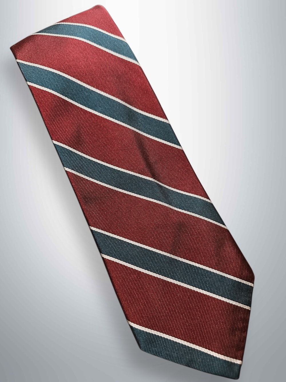 J. Press Men's Rep Tie Dark Red + Navy - Burlington Knot